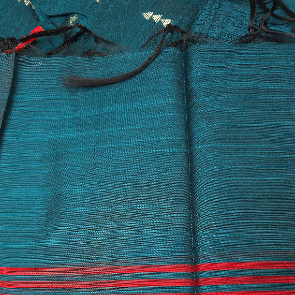 Kurti - 3 Piece Kurti Set - Teal Blue Raw Silk