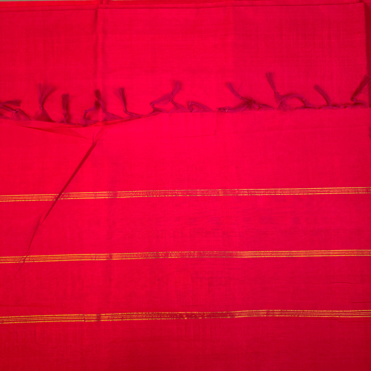 Pure Silk Cotton Saree - Maroonish Red
