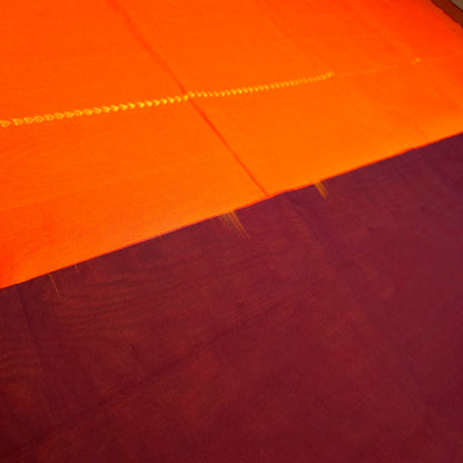 Silk Cotton Saree - Bright Orange