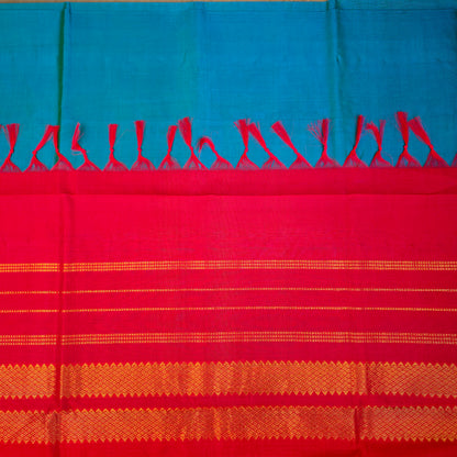 Pure Silk Cotton Saree - Copper Sulphate Blue
