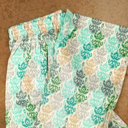 Kurti - 3 Piece Kurti Set - Ivory Floral Printed