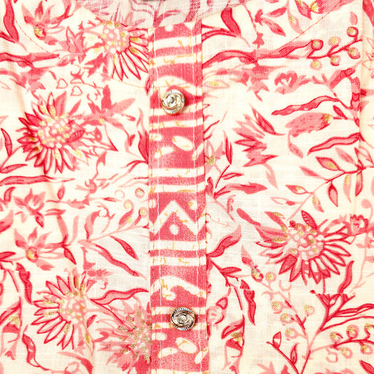 Kurti - 3 Piece Kurti Set - Pink Floral