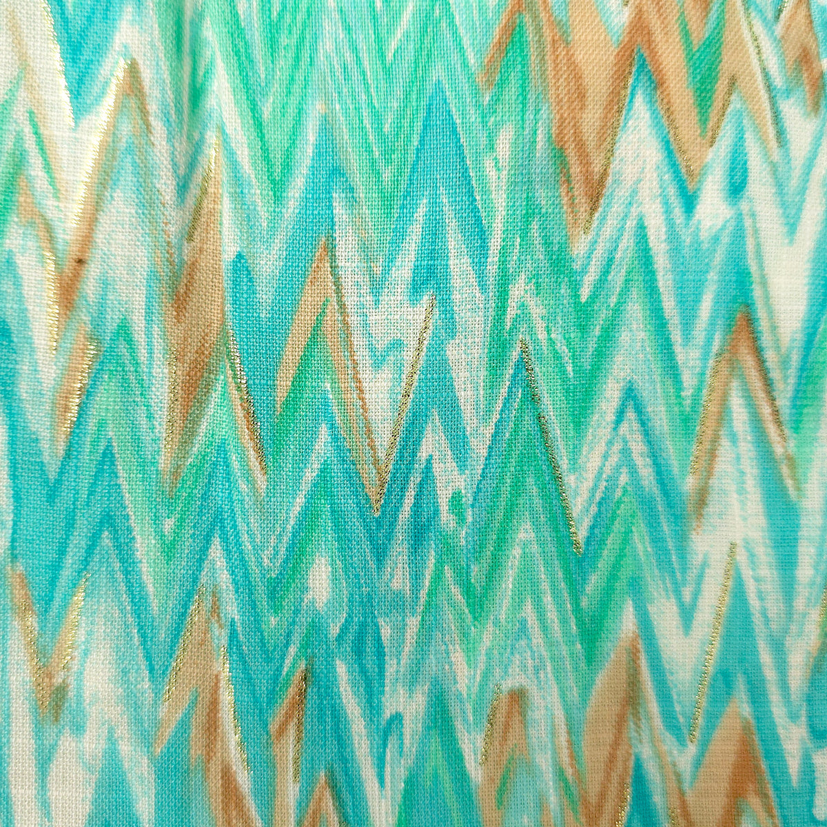 Kurti - 3 Piece Kurti Set - Turquoise Zigzag Printed