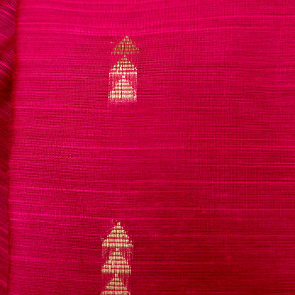 Kurti - 3 Piece Kurti Set - Fuchsia Pink Raw Silk