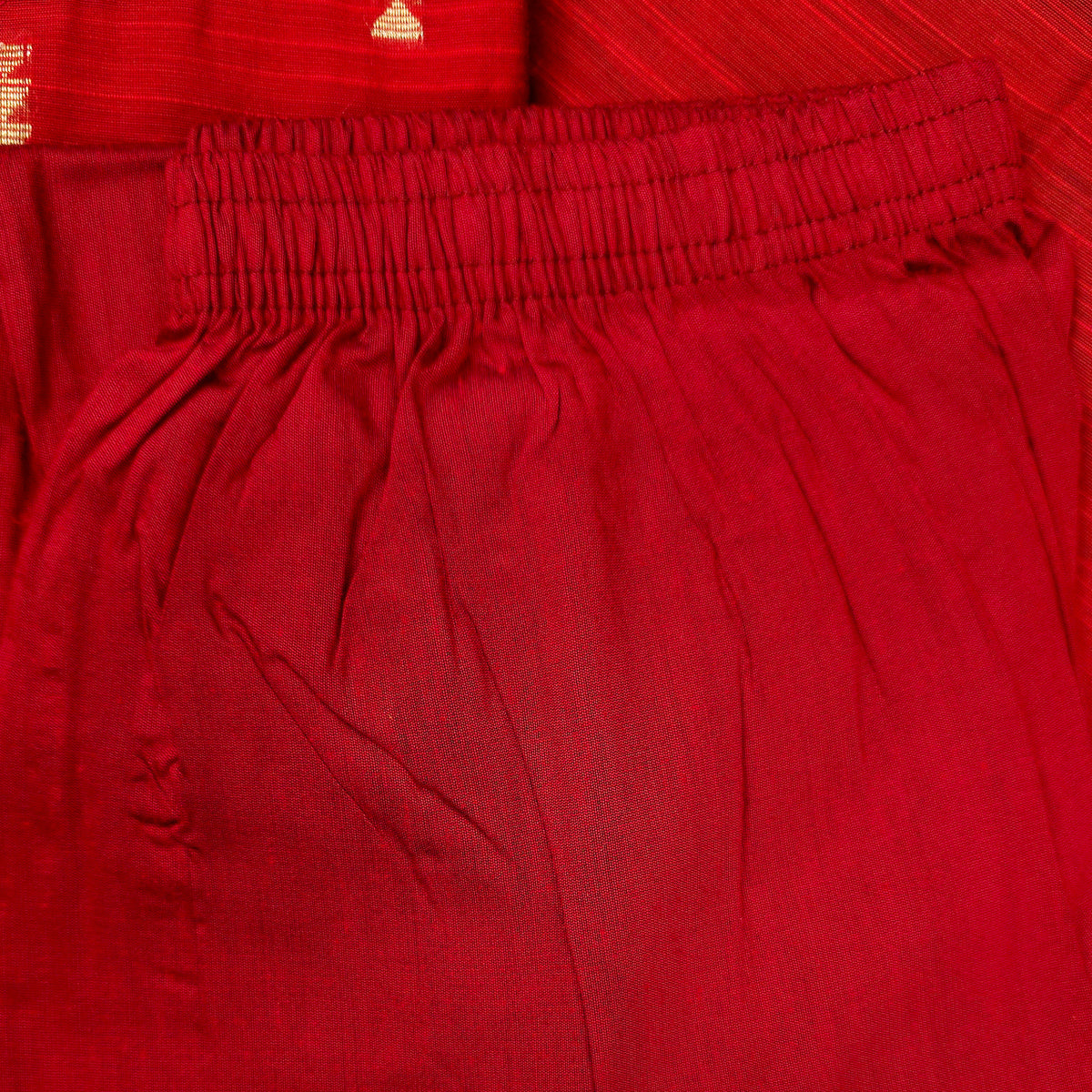 Kurti - 3 Piece Kurti Set - Red Raw Silk