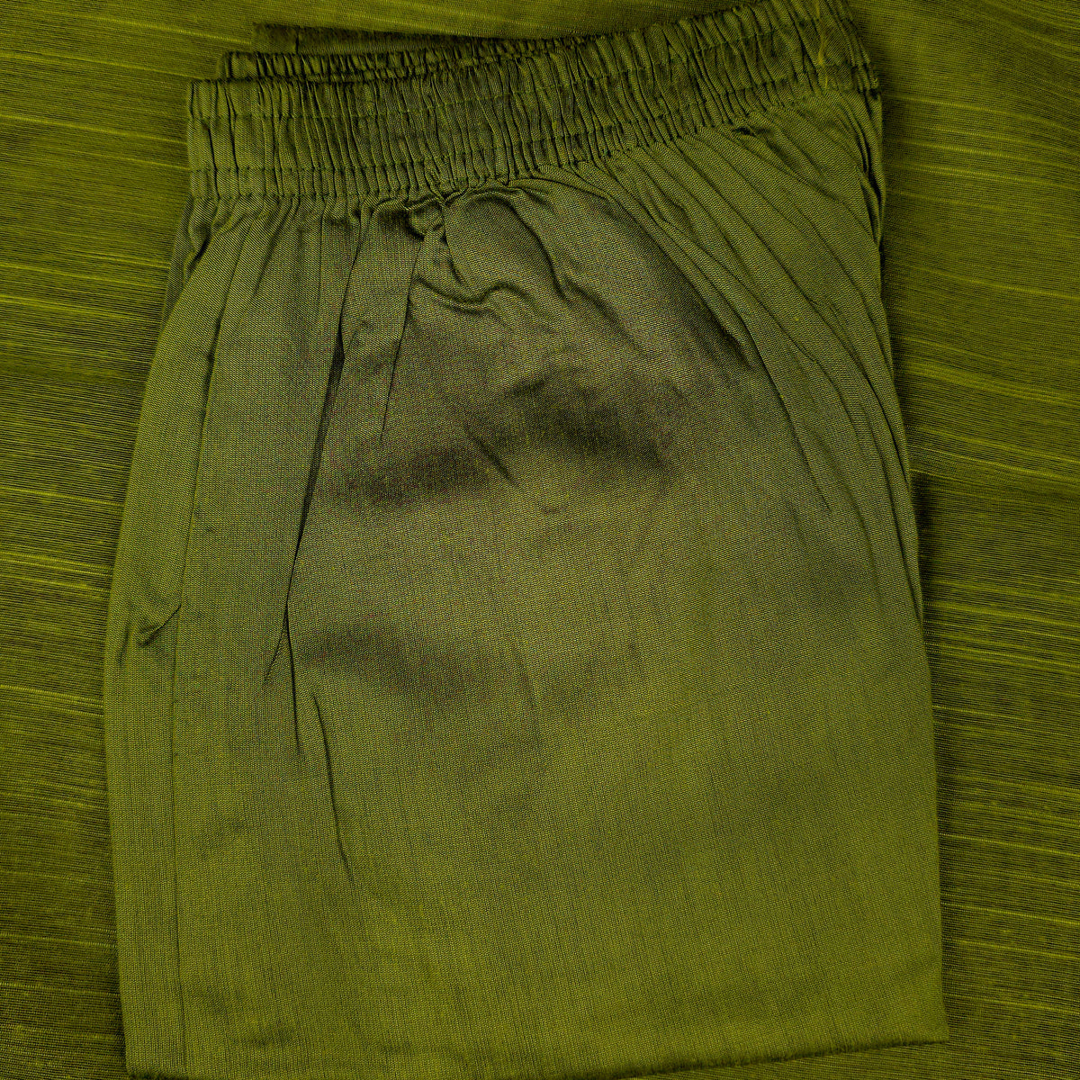 Kurti - 3 Piece Kurti Set - Olive Green Raw Silk