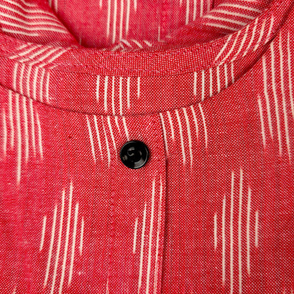 Kurti - Ikkat Kurti Top - Pink Ikkat