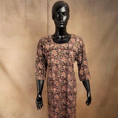 Kurti - Kalamkari Kurti Top - Black