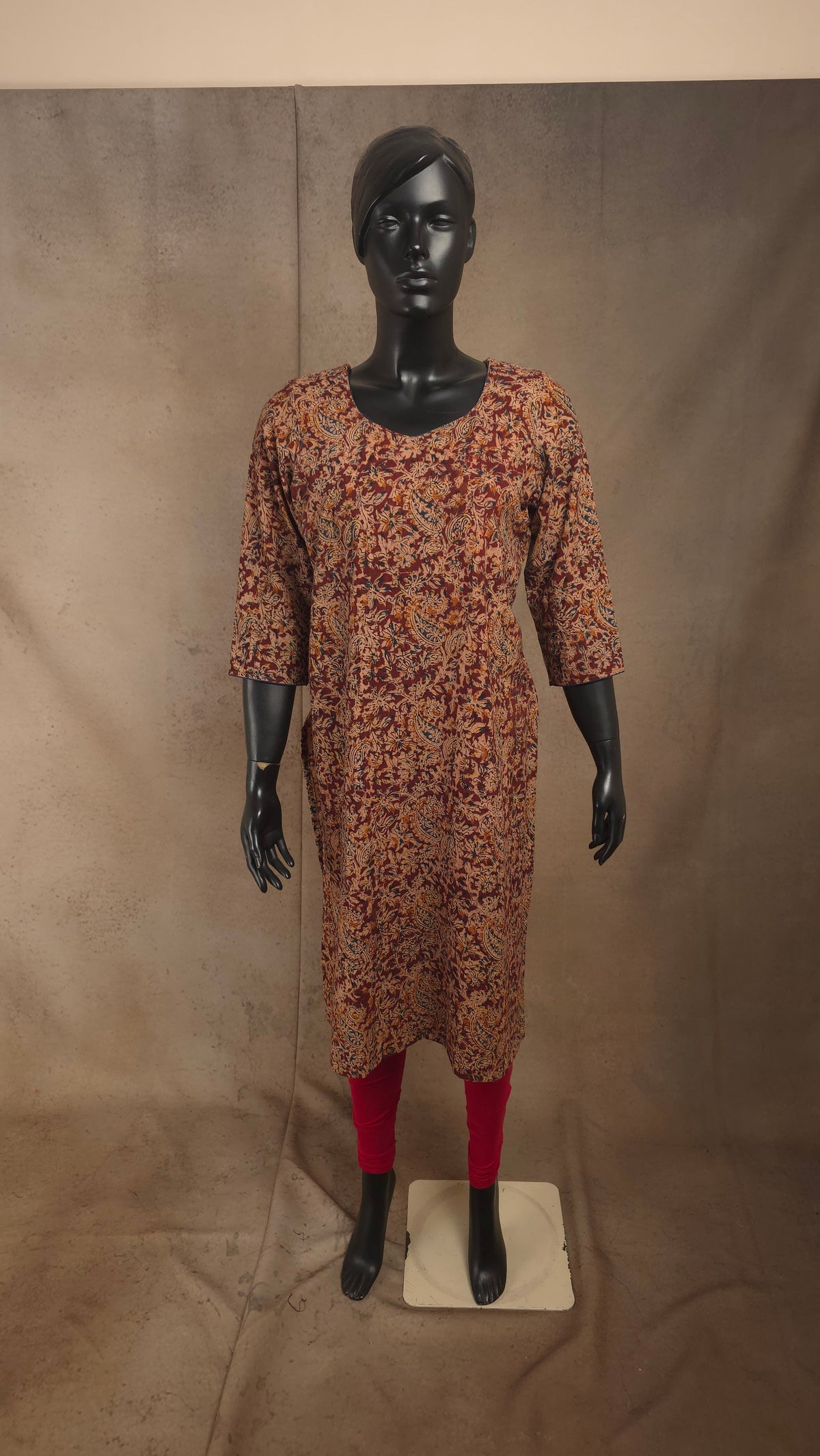 Kurti - Kalamkari Kurti Top - Red print