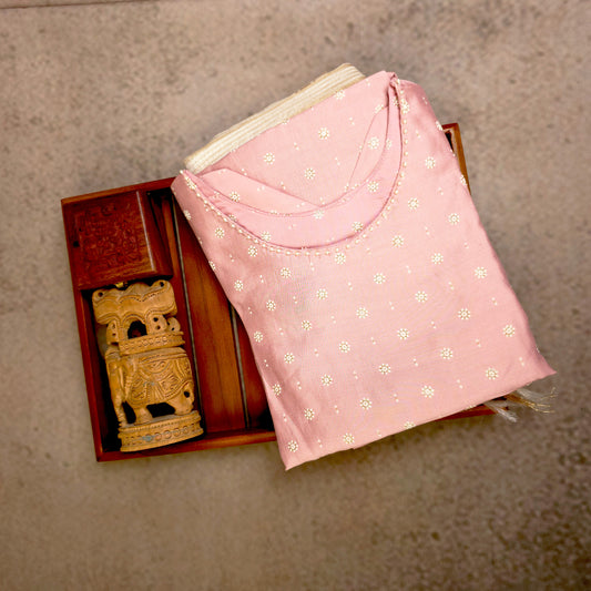 Kurti - 3 Piece Kurti Set - Soft Pink/Peach