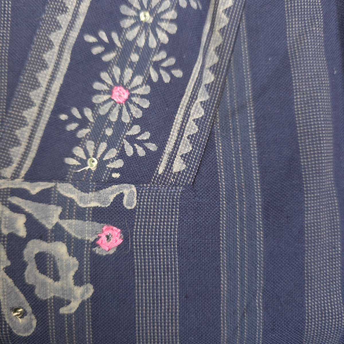 Kurti - 3 Piece Kurti Set - Muted Indigo