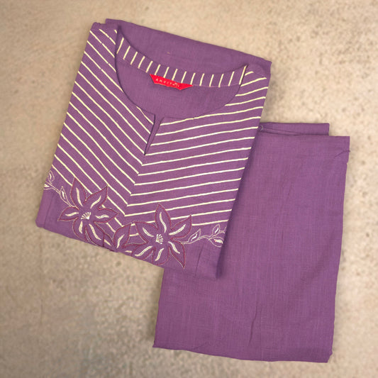 Kurti - 2 Piece Kurti Set - Purple
