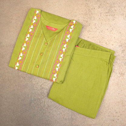 Kurti - 2 Piece Kurti Set - Lime Green