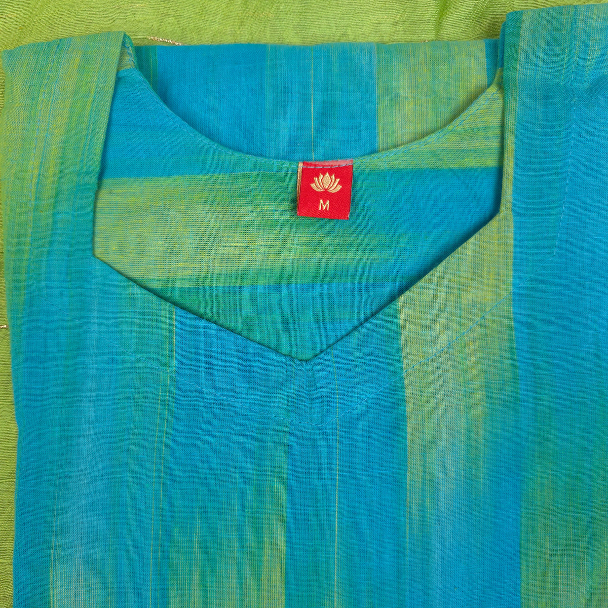 Kurti - 3 Piece Kurti Set - Turquoise blue