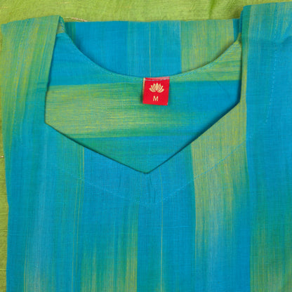 Kurti - 3 Piece Kurti Set - Turquoise blue