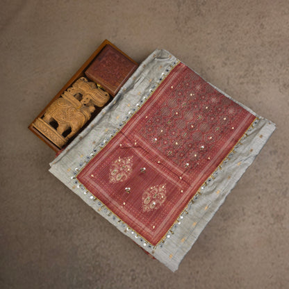 Salwar Material - Muted Taupe Grey
