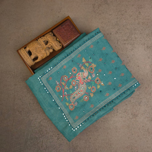Salwar Material - Teal Green