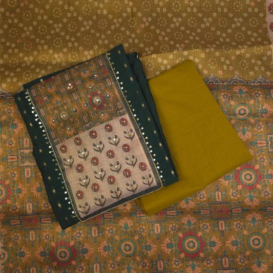 Salwar Material - Military Green