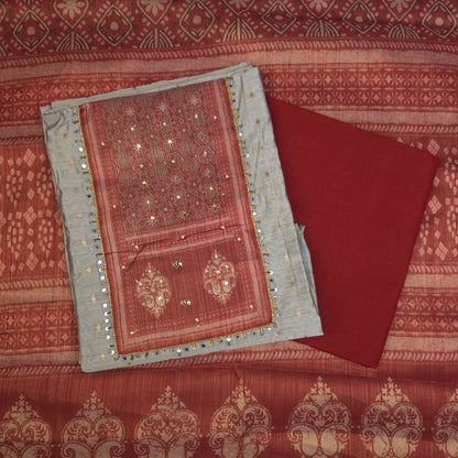 Salwar Material - Muted Taupe Grey