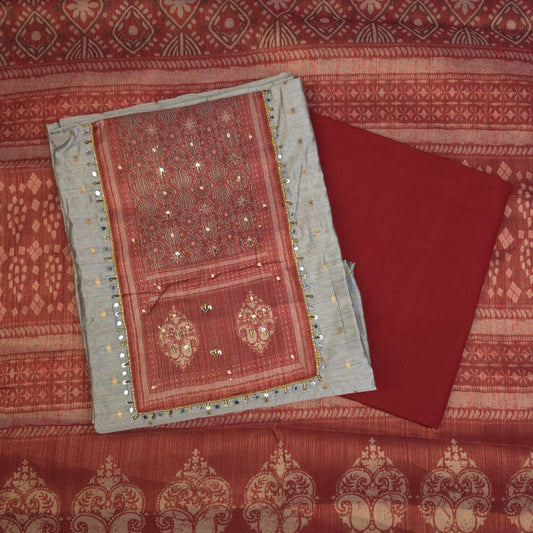 Salwar Material - Muted Taupe Grey