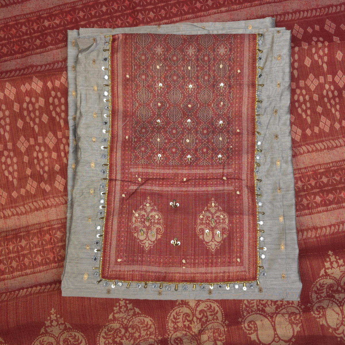 Salwar Material - Muted Taupe Grey