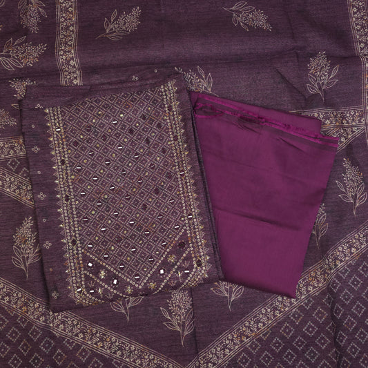 Salwar Material - Wine Purple