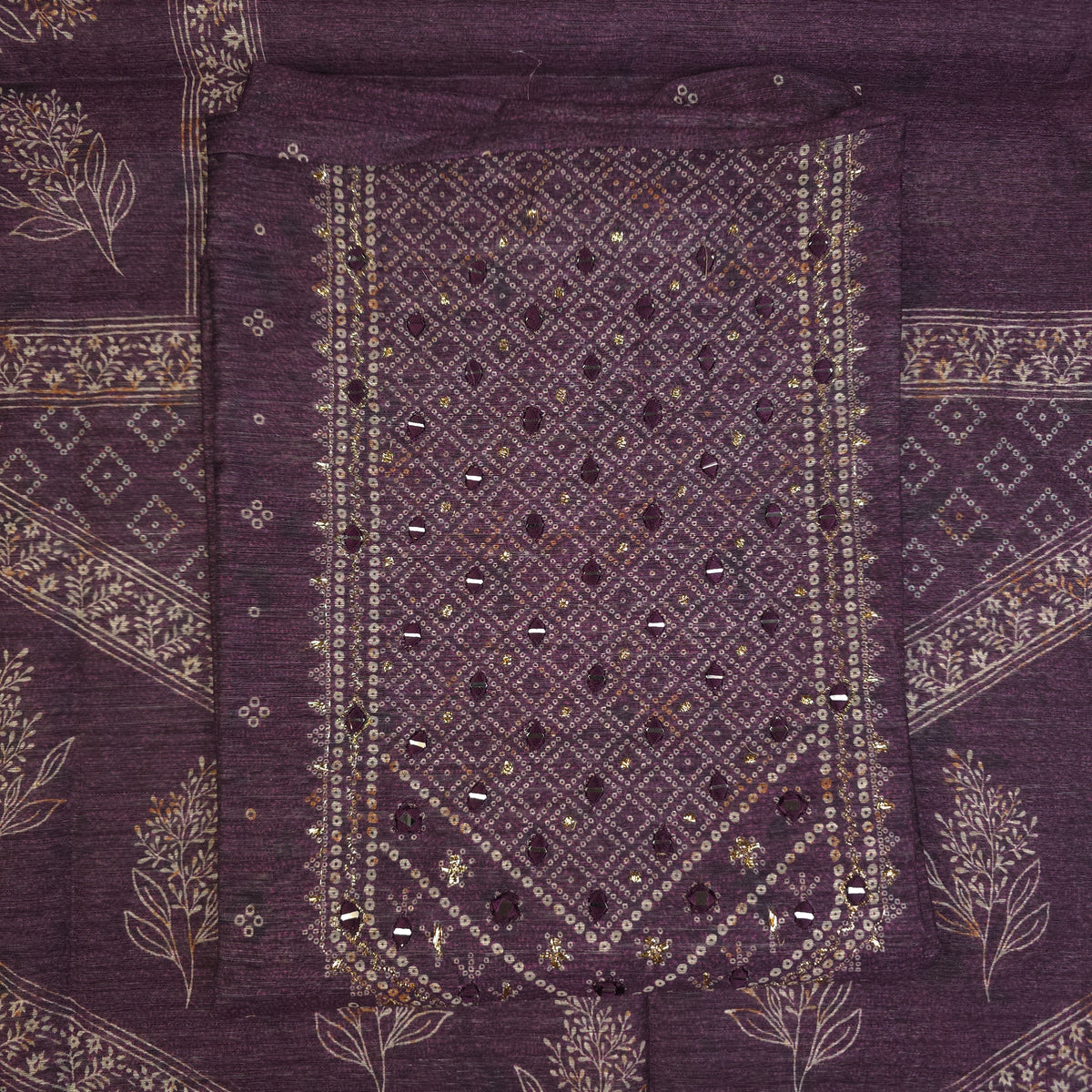 Salwar Material - Wine Purple