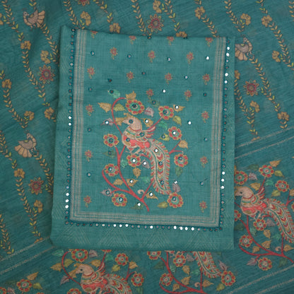 Salwar Material - Teal Green