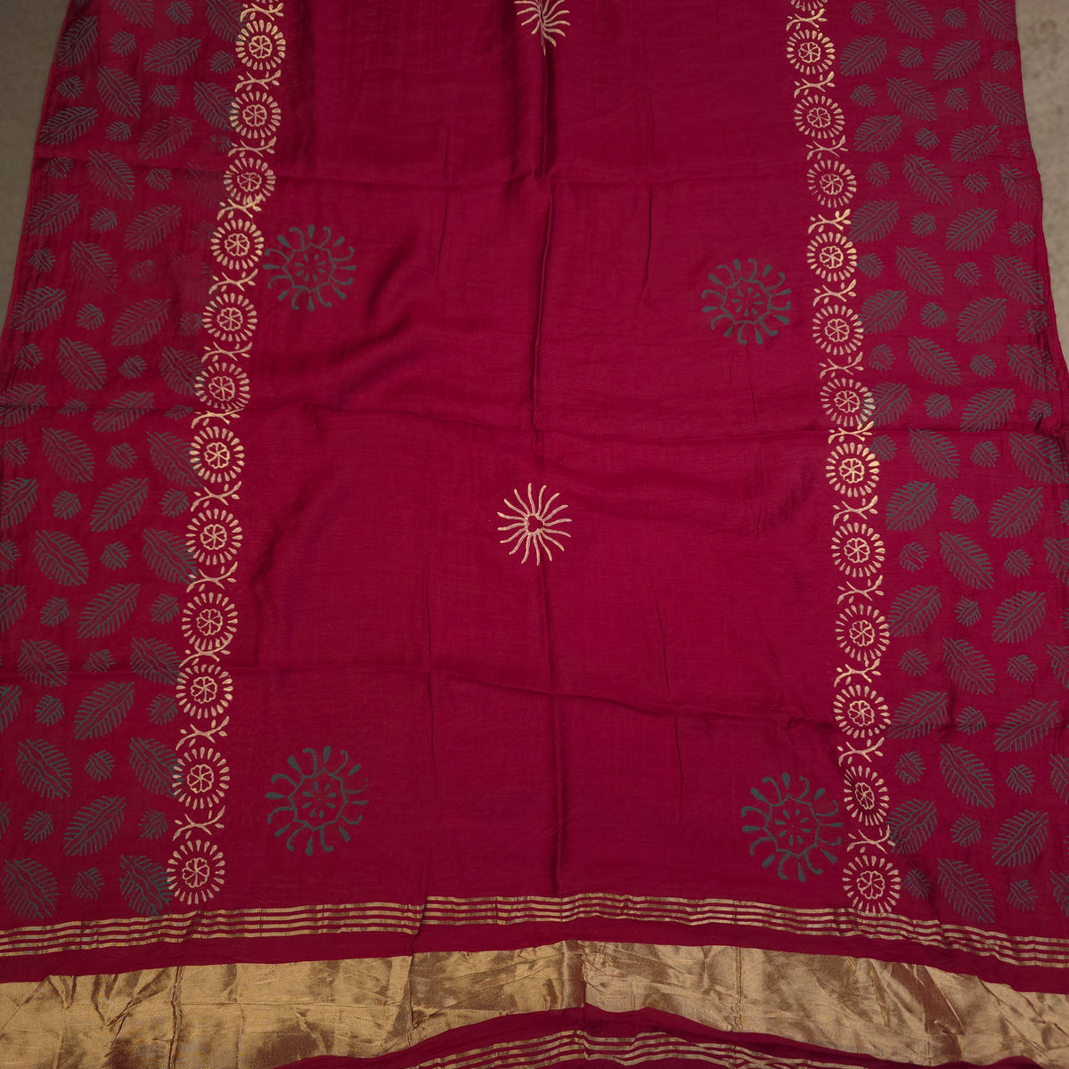 Salwar Material - Teal & Maroon