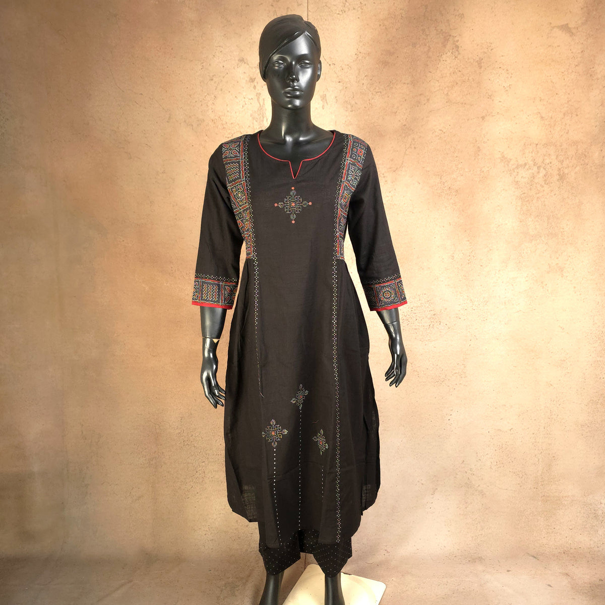 Kurti - 2 Piece Kurti Set - Black