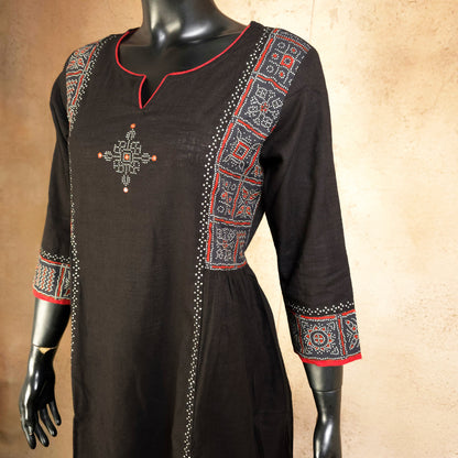 Kurti - 2 Piece Kurti Set - Black