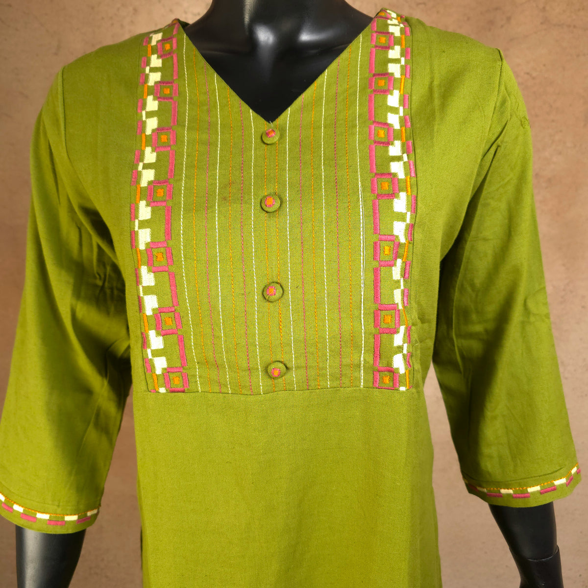 Kurti - 2 Piece Kurti Set - Lime Green