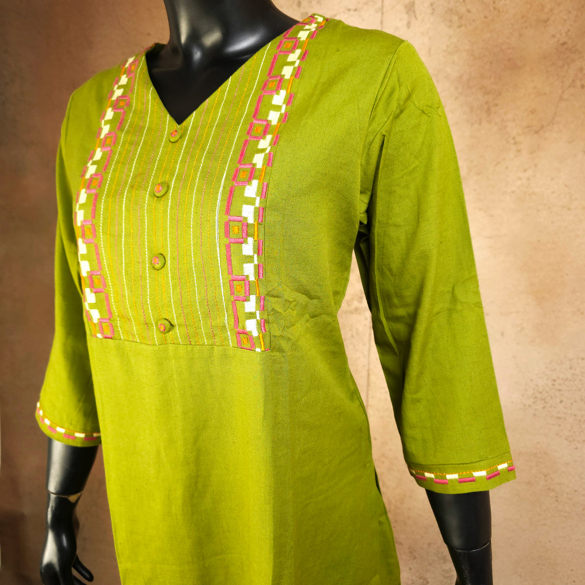 Kurti - 2 Piece Kurti Set - Lime Green