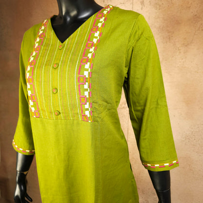 Kurti - 2 Piece Kurti Set - Lime Green