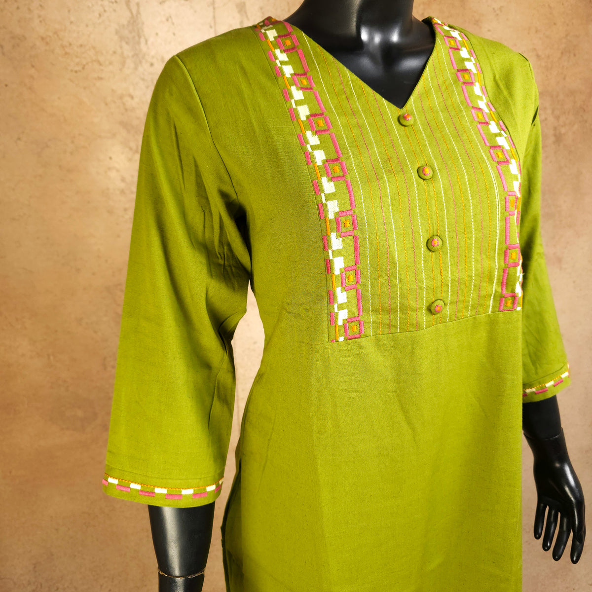 Kurti - 2 Piece Kurti Set - Lime Green