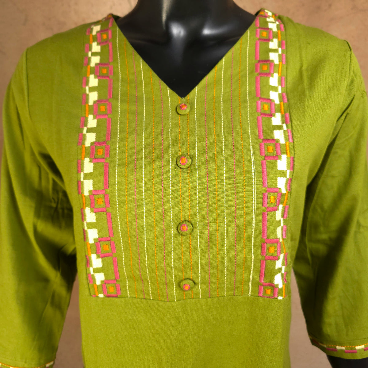 Kurti - 2 Piece Kurti Set - Lime Green