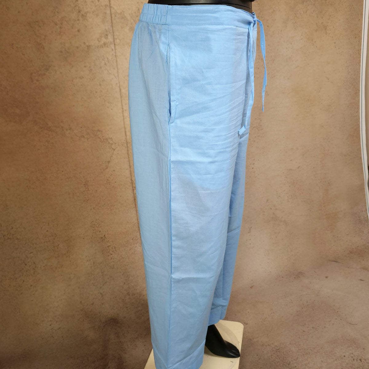 Kurti - 3 Piece Kurti Set - Powder Blue Collar-neck