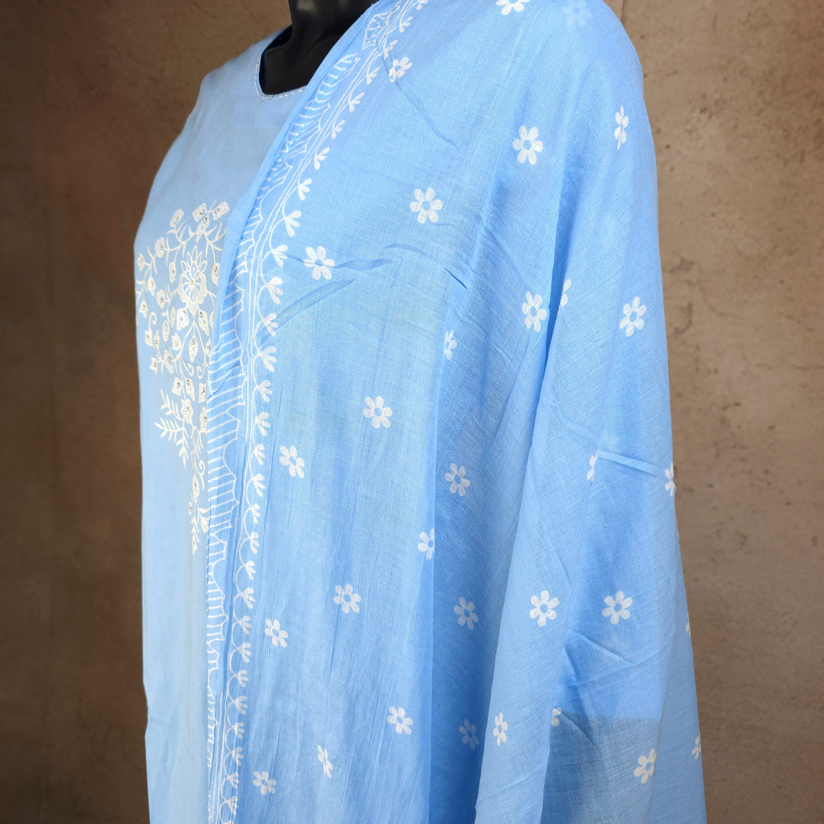 Kurti - 3 Piece Kurti Set - Powder Blue
