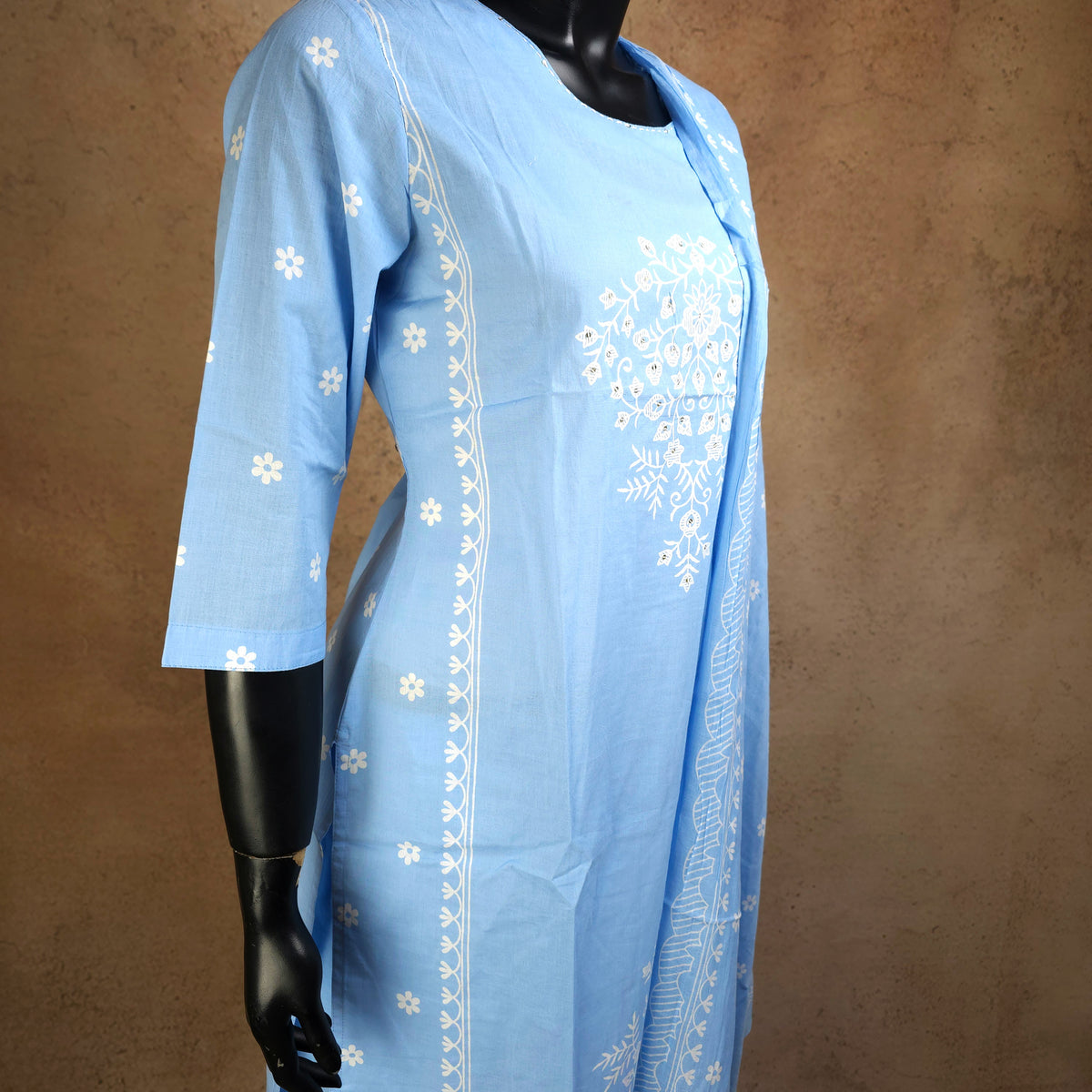 Kurti - 3 Piece Kurti Set - Powder Blue