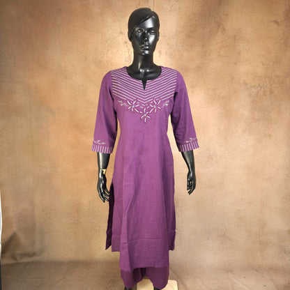 Kurti - 2 Piece Kurti Set - Purple