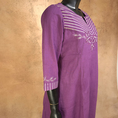Kurti - 2 Piece Kurti Set - Purple