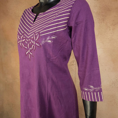 Kurti - 2 Piece Kurti Set - Purple