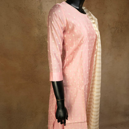 Kurti - 3 Piece Kurti Set - Soft Pink/Peach
