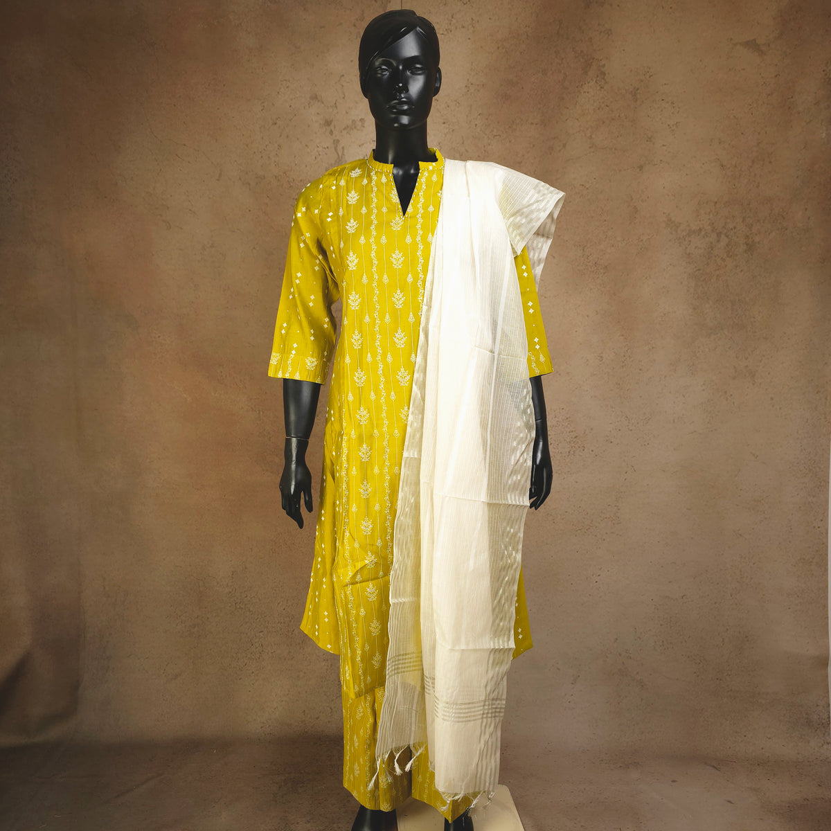 Kurti - 3 Piece Kurti Set - Lime Green