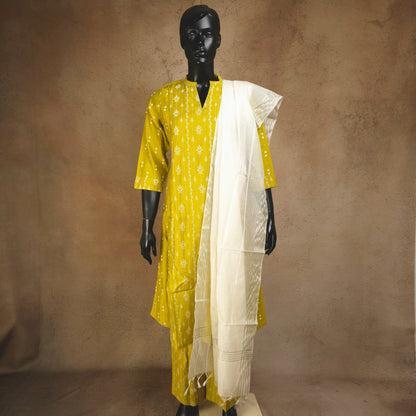 Kurti - 3 Piece Kurti Set - Lime Green