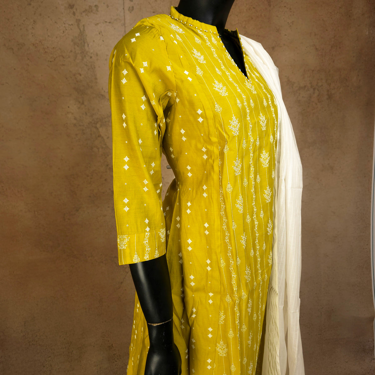 Kurti - 3 Piece Kurti Set - Lime Green