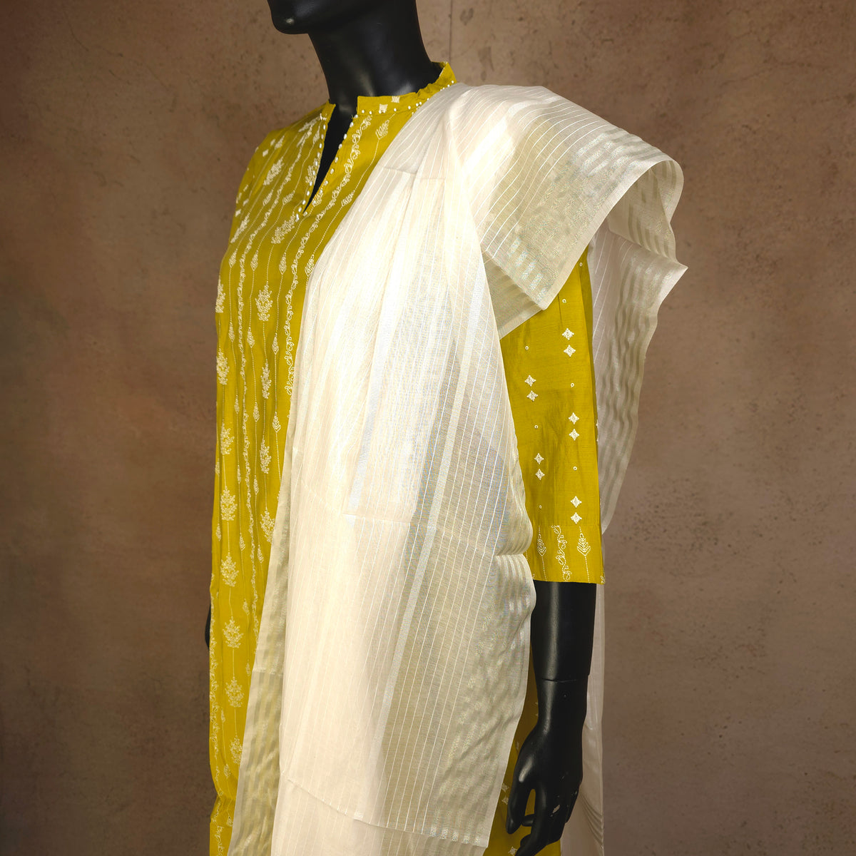 Kurti - 3 Piece Kurti Set - Lime Green