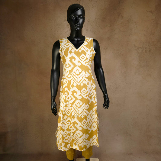 Kurti - 2 Piece Kurti Set - Muted Mustard
