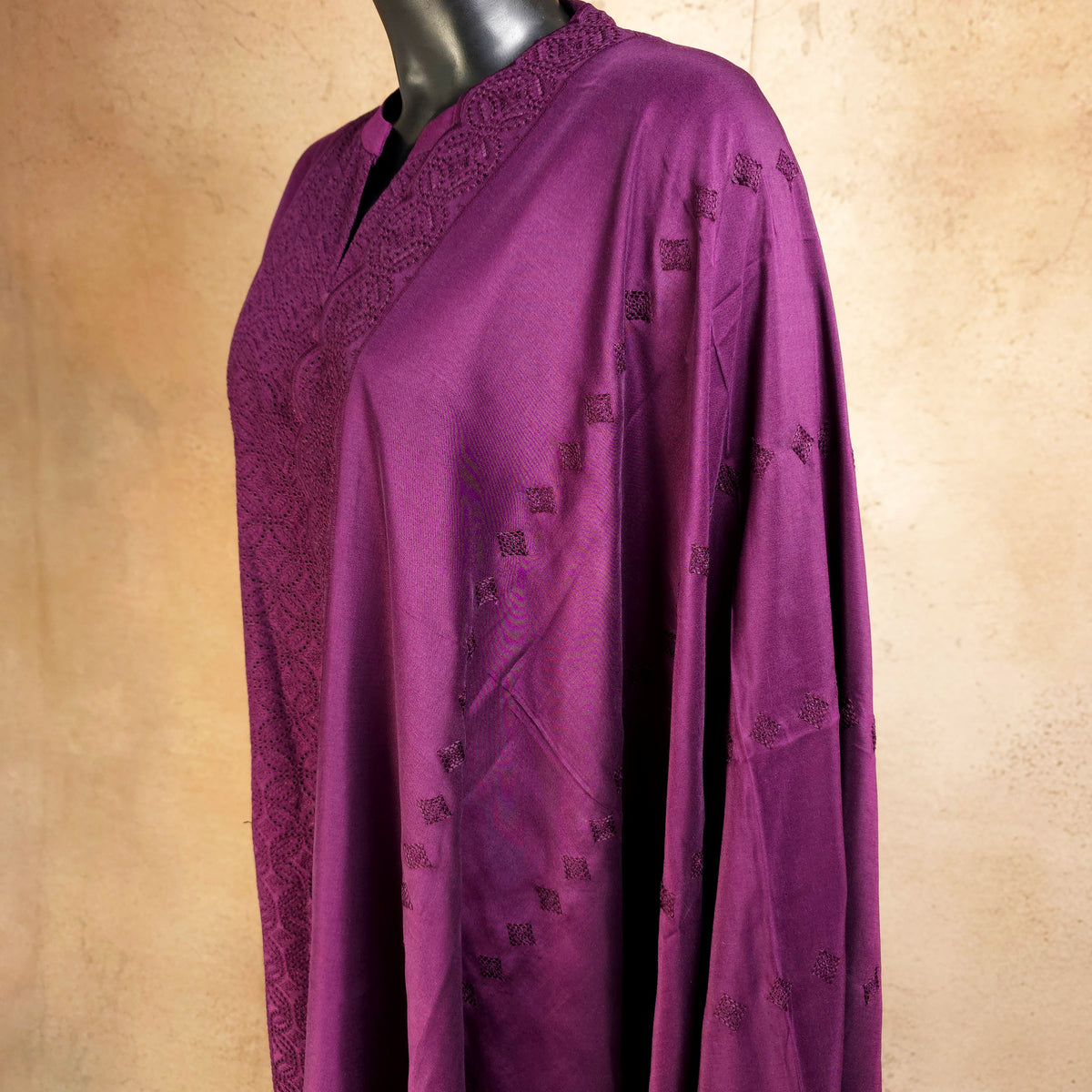 Kurti - 3 Piece Kurti Set - Plum/Mulberry