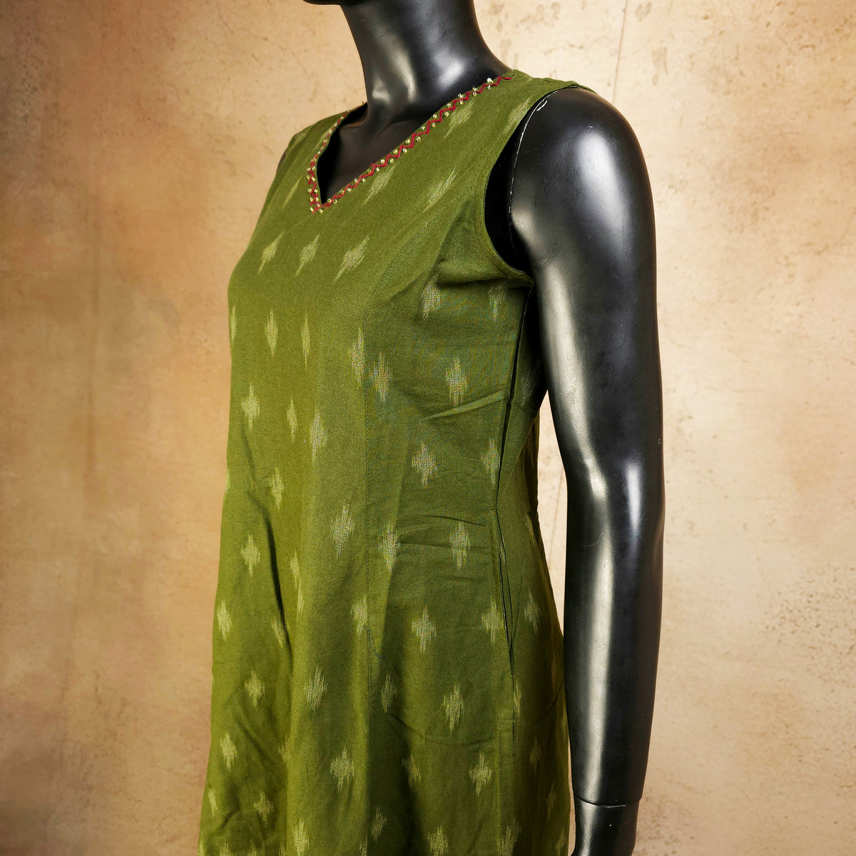 Kurti - 2 Piece Kurti Set - Muted Military Green